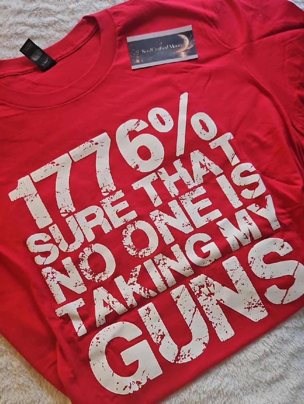 Anvil Red Short Sleeve Tee with White Statement Print